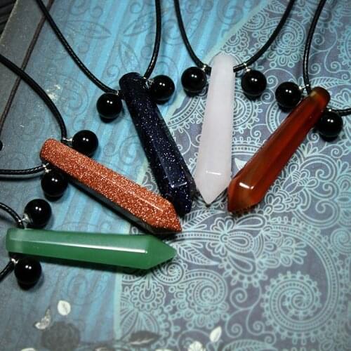 Fashion Anime Cos Necklaces Hexagonal Column Jade Pendant Necklace Pendant Charms Cosplay Costume Props For Men Women Gift