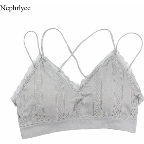2021 New Seamless Crop Top For Women Push Up Bras With Chest Pad Sexy Lace Bras Intimate Cross Strap Sports Bra Underwear CA242