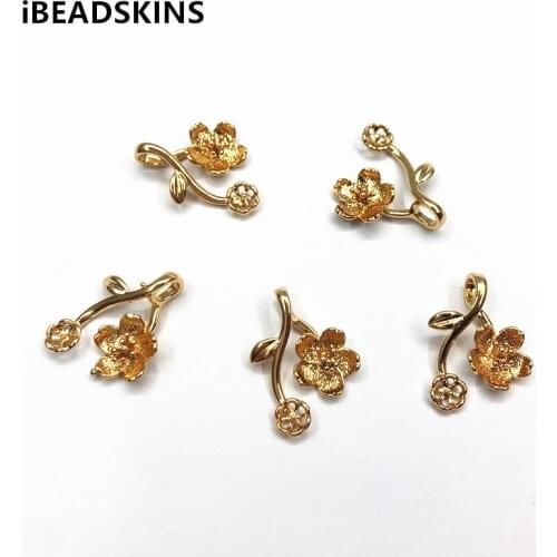 New arrival! 24x18mm 50pcs Copper Flower Shape Charm/Pendant for Hand Made Earrings DIY parts Jewelry Accessories/Finding