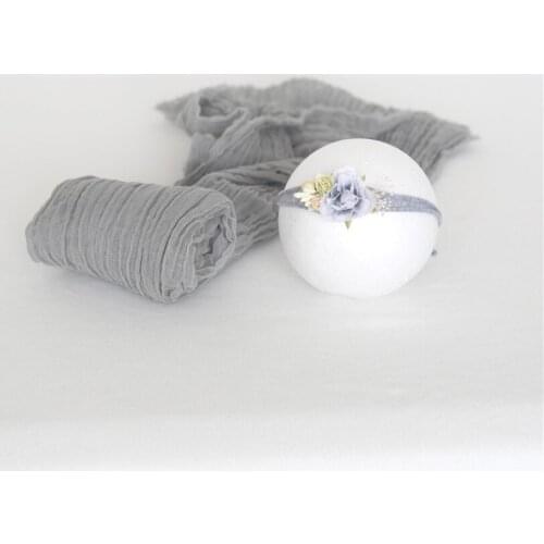 Dyed Cheesecloth Wrap and Headband Set Newborn Stretch knit Swaddle Wrap Tieback Outfit Photography Porps Baby Blanket Layer