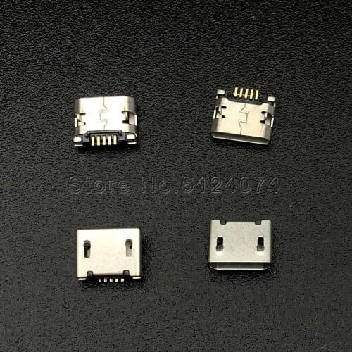 50pcs/lot MINI Mike MK5P 5pin female socket micro USB 5P DIP Interface Connector Front insert and back paste 5.9mm flat mouth