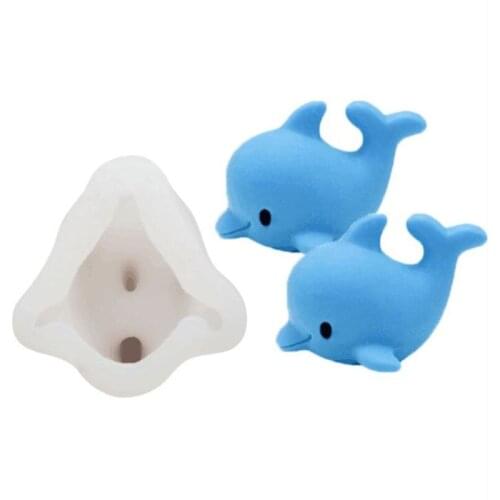 2021 New Ice Cube Maker 3D Bear Dolphin Shape Silicone Chocolate Mold DIY Whiskey Drink