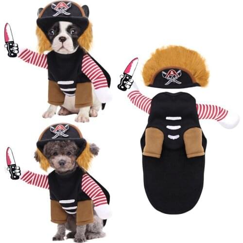 Halloween Funny Pet Dog Clothes Costumes Adjustable Dog Cosplay Costume Sets Novelty Clothing For Medium Large Dogs Bulldog Pug