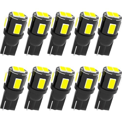 10Pcs T10 Led Canbus W5W Led Bulbs 168 194 6000K White Signal Lamp Dome Reading License Plate Light Car Interior Lights Auto 12V