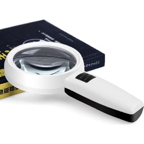 Bijia 30 Times HD Magnifying Glass LED Light Double-layer Glass Lens Elderly Identification Magnifying Reading Mirror DT7666