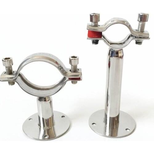 25-27mm 1" 25.4mm Pipe Hanger Bracket Clamp Support Clip With Base Plate 304 Stainless Steel For Beer Brewing L=50mm