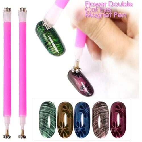 Yinikiz 1pc Double Head Strong Magnetic Nail Stick Set 3D Cat Eye Effect Magnet For UV Painting Gel Nail Polish For Nail Tool