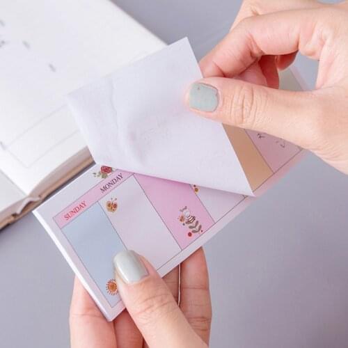 1Pack/lot Long Week Plan Self-Adhesive Sticky Notes School Office Stationery N Times Memo Pad