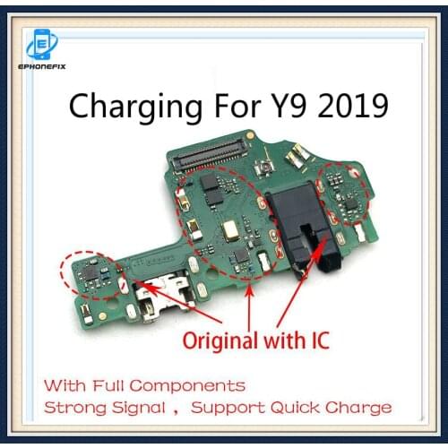 1pcs Charging Port Connector Board For Huawei Y9 2019 Charge USB Jack Flex Microphone Mic