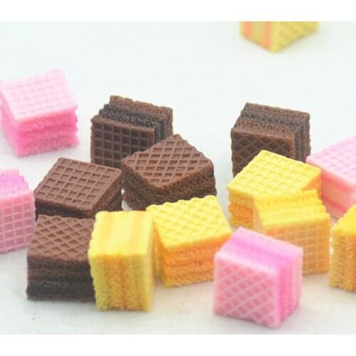 30PCS/Pack Three Flavor Resin Wafer Biscuits,Imitation Food,Resin Snacks 18mm*15mm Free Shipping