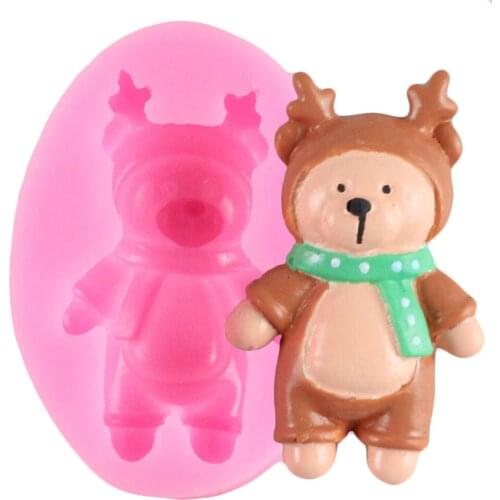3D Cartoon Bear Silicone Mold SugarCraft Fondant Cake Decorating Tools Cupcake Topper Molds Chocolate Clay Candy Resin Moulds