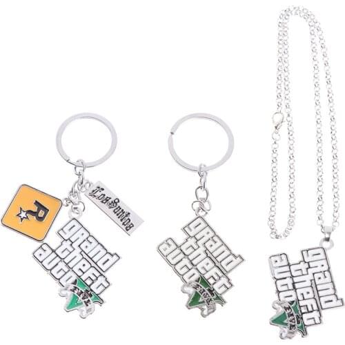 1Pcs Muti-pendant Key Holder Game Accessories Gta Metal Keychain Mens Car Pendant Gadget For Men