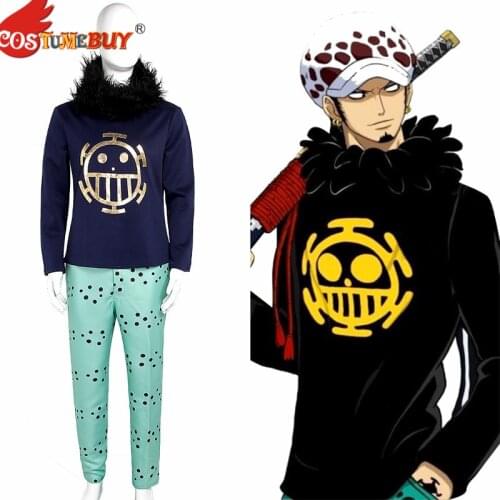 Costumebuy Anime One Piece Trafalgar Law Trafalgar D Water Law Cosplay Costume Sweater Pants Adult Halloween Custom Made