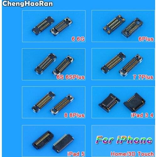 ChengHaoRan Home Button Fingerprint 3D Touch FPC Connector For iPhone 6 6G 6S 6SP 7 8 Plus For iPad 3 4 5 on Motherboard