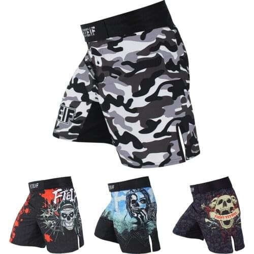 FTEIF MMA Breathable Fierce fighting Camouflage boxing shorts Tiger Muay Thai mma shorts kickboxing sanda short muay thai cheap