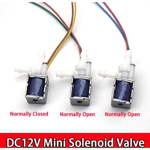 Micro Electric Solenoid Valve N/C Normally Closed 12V Wires Gas Water Air Control N/O Normally Open
