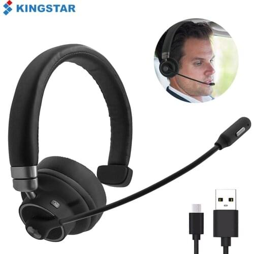 KINGSTAR M91 Call Center Headset with Flexible Noise Cancelling Mic Bluetooth Headphone for Office Home Business Trucker Drivers