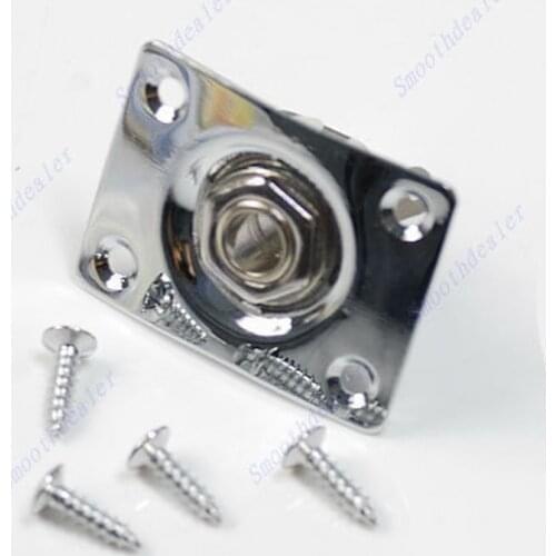 Guitar Jack Plate + Output Socket Chrome Rectangle For Gibson Epiphone