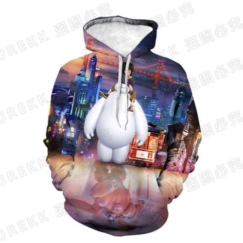 2021 New Big Hero 6 Hoodies Men Women Children 3D Printed Streetwear Pullover Long Sleeve Boy Girl Kids Cool Sweatshirts Jacket