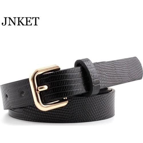 JNKET New Fashion Women Crocodile Pattern Waist Belt PU Leather Belt Pin Buckle Belt Jeans Belt Leisure Cinturon