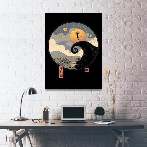 1 Pcs Cartoon Wall Art Pictures Canvas Landscape Posters Home Decoration Abstract Modular Painting HD Printed Framed For Bedroom