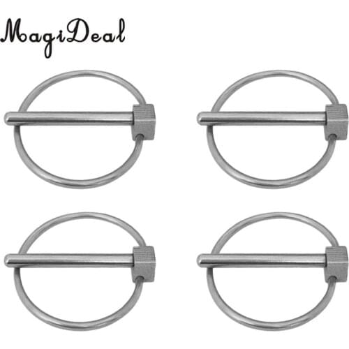 MagiDeal 4 Pieces 4mm Boat Kayak Canoe Trailer Tractor Trolley Lynch Pin Clip