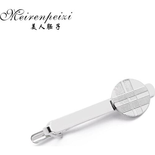 Meirenpeizi Fashion Short Paragraph Mens Tie Clips Simple Iron Tie Clip for Wedding Exquisite Mens Tie Accessorie