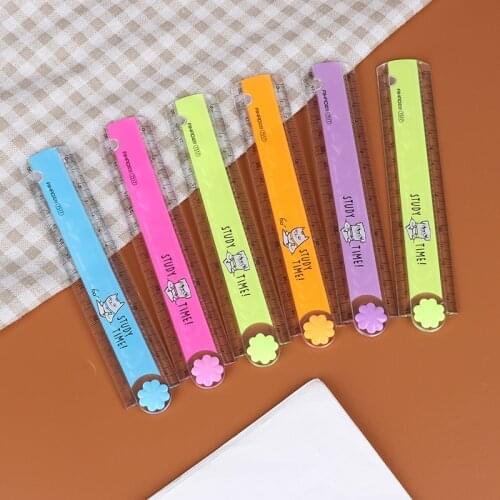 Cute Kawaii Study Time Color Folding Ruler For Kids Students Office School Stationery 30CMMultifunction DIY Drawing Rulers New
