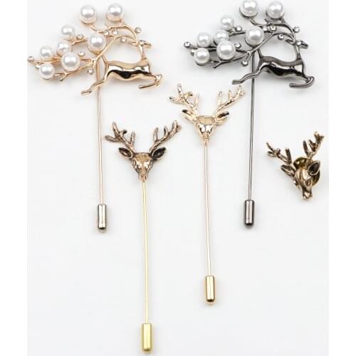 Mens Advanced Suits elk Shawl Pin Lapel Pins Deer Corsage Collar Brooch Jewelry Wapiti