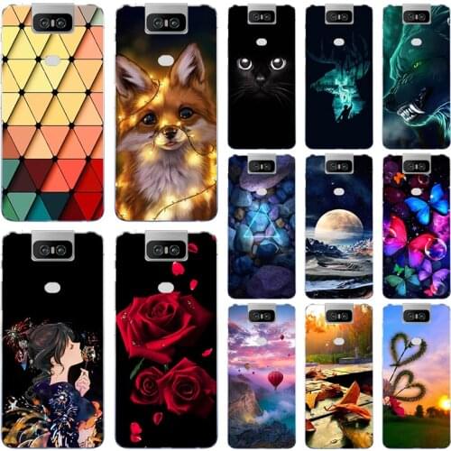 Cartoon Flower Print Soft TPU Phone Case Cover For Asus Zenfone 6 ZS630KL ZS 630KL I01WD 2019 Fundas Phone Case Cover