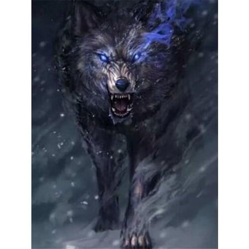 Wolf Cartoon Animal DIY Embroidery Cross Stitch 11CT Kits Needlework Craft Set Cotton Thread Printed Canvas Home Sale