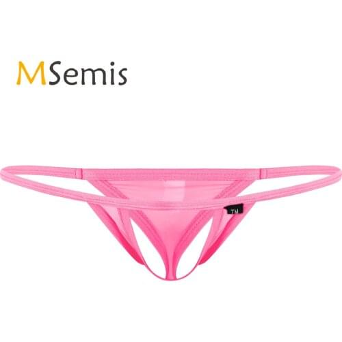 Lingerie Thong Panties for Sexy Men Erotic Briefs Front Hole Bulge Pouch Underwea Low Rise G-String Open Butt Underpants for Sex