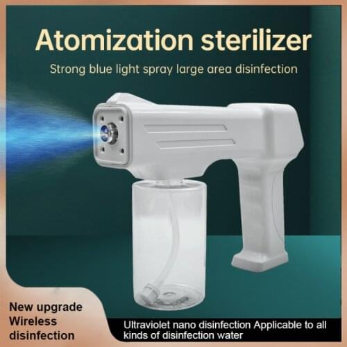 New 300ml Wireless Electric Sanitizer Sprayer Disinfects Blue Light Nano Steam Spray Gun Sterilizing Nano Spray Gun For Office