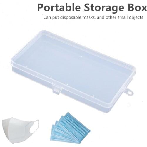 Disposable Mask Box Storage-Organizer Container Case Safe Dustproof Pollution-Free Box Travel Plastic Transparent Cover Box 10pc