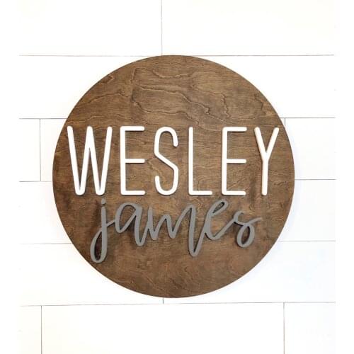 Personalize Wood Name Sign,Nursery Round Sign,Custom Wood Cutout,Baby Wall Art Decor,Baby Shower Gift,Nursery Decor,Nursery Sign