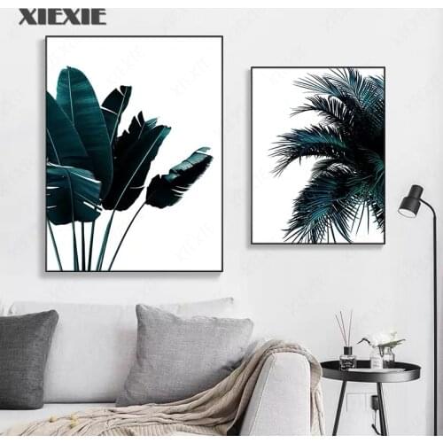 Room Posters Tropical Plant Leaves Canvas Painting Print Palm Tree Leaf Wall Art Nordic Wall Posters for Living Room Decor