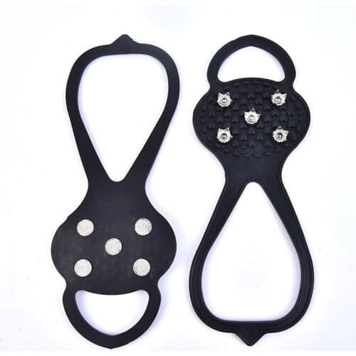 5 Teeth Ice Gripper For Shoes Women Men Crampons Ice Gripper Spike Grips Cleats For Snow Studs Non-Slip Climbing Hiking Covers