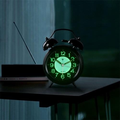 Luminous Digital Nordic Metal Alarm Clock Silent Modern Minimalist Creative Alarm Clock Student Fashion Round Alarm Clock MM60NZ
