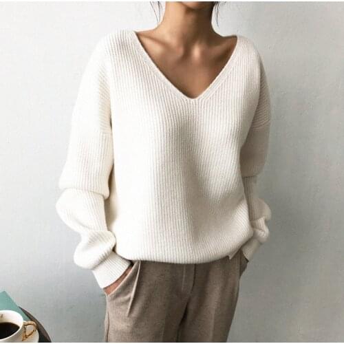 2021 Women Sweater Pullover Female Knitting Overszie Long Sleeve Loose Elegant Knitted Thick Outerwear Womens Winter Sweaters