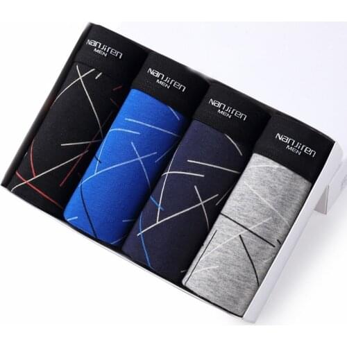 Brand Boxershorts Men Boxers Male Underwear Man Panties Cotton Soft Shorts Boxer Mens Print Hombre Underpants 4pcs/lot MY293