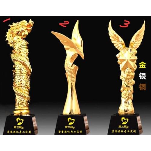 Decoration Fine Arts Longteng pillar Like English word trophy Gold plated Free to make characters worlds cup of victory The sta