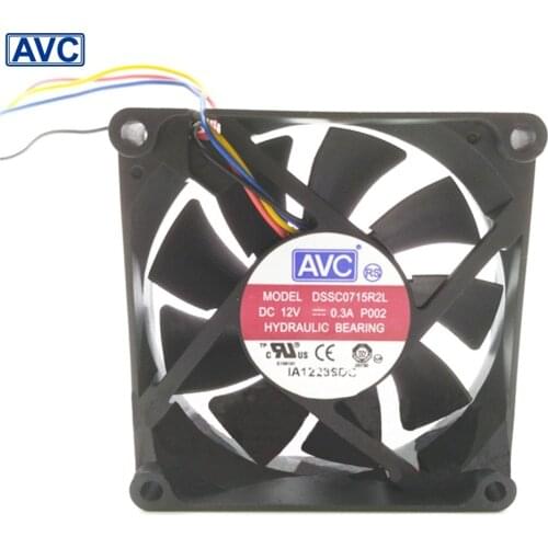1pcs DSSC0715R2L, P002 DC 12V 0.3A 4-wire 4-pin connector 100mm 70x70x15mm Server Square Cooling fan
