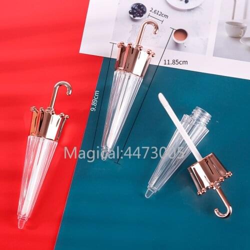 10-100pcs 5.5ml Rose Gold Umbrella Shaped Lip Gloss Tube Empty Lipgloss Tube Lip Glaze Containers Lipstick Lipgloss Bottles