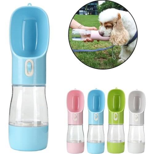 2 in 1 Portable Pet Water Bottle Feeder Bowl Dog Water Bottle Food Feeding Water Dispenser