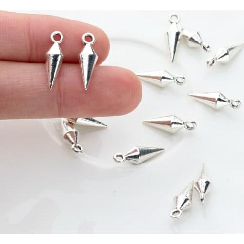 20pcs/lot 17*6MM Retro Zinc Alloy Tip Needle Spike Charms Pendants For DIY Jewelry Accessories