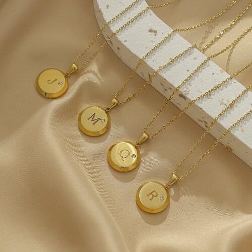2021 Customs Jewelry Gift Tarnish Free Delicate A-Z 26 Letters 3A CZ Filled Letter Necklace Gold Initial Necklaces For Women