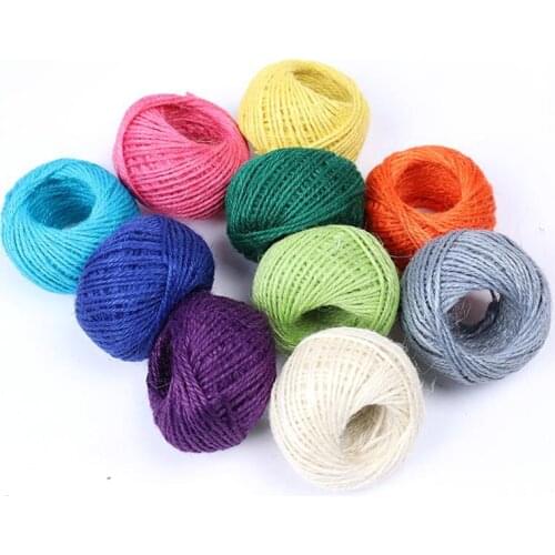 25M/Roll Rainbow Hemp Rope Natural Burlap Hessian Gift Packing Strings Christmas Event & Party Supplies DIY Craft Handmade