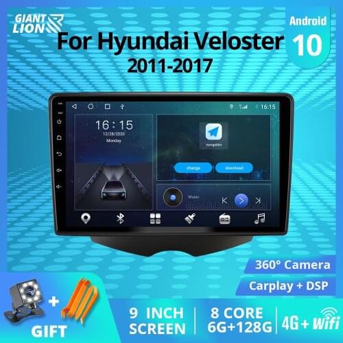 2DIN Android10.0 Car Radio For Hyundai Veloster 2011-2017 GPS Navigation Auto Radio Stereo Receiver Car Multimedia Player IGO