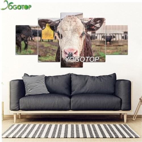 Netherlands pasture cow mosaic diamond painting full square round diamond embroidery 5pcs animal milk cow home decor ML1192