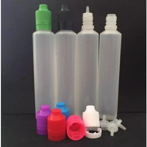 50pcs 30ml LDPE Translucent Empty e Juice Bottle e Liquid Vape Dropper Bottle with Childproof Temper Evident Caps eCig YZHB01